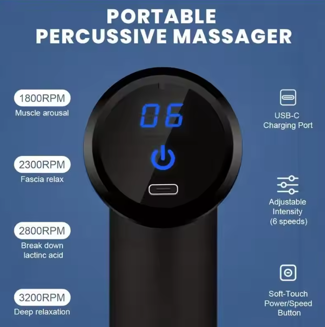 Mini Muscle Massage Gun Protable Body Massager Deep Handheld Percussion Massager For Body Back And Neck Leg